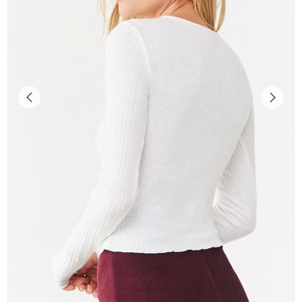 Faux Pearl Ribbed Top - Picture 4 of 4